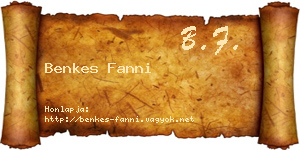 Benkes Fanni névjegykártya