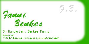 fanni benkes business card